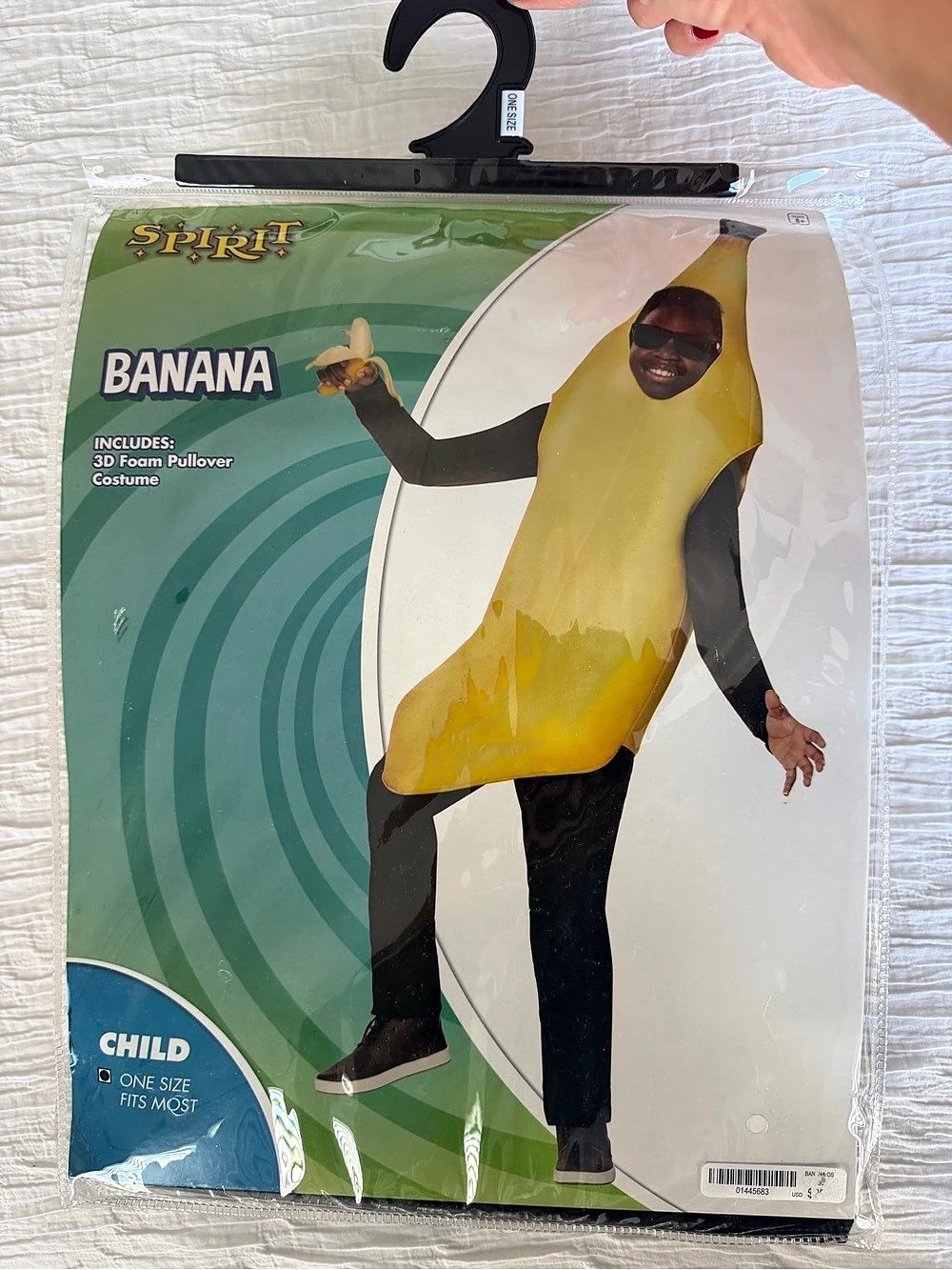 Spirit Halloween Child Banana Costume Yellow & Black